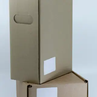 Plain cartons with blank labels