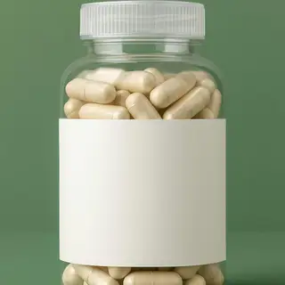 Capsule jar with a blank label